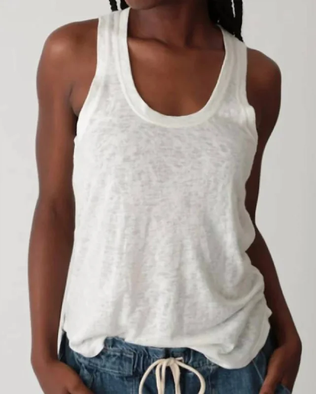 Jesse Tank Top In Cloud off shoulder tank