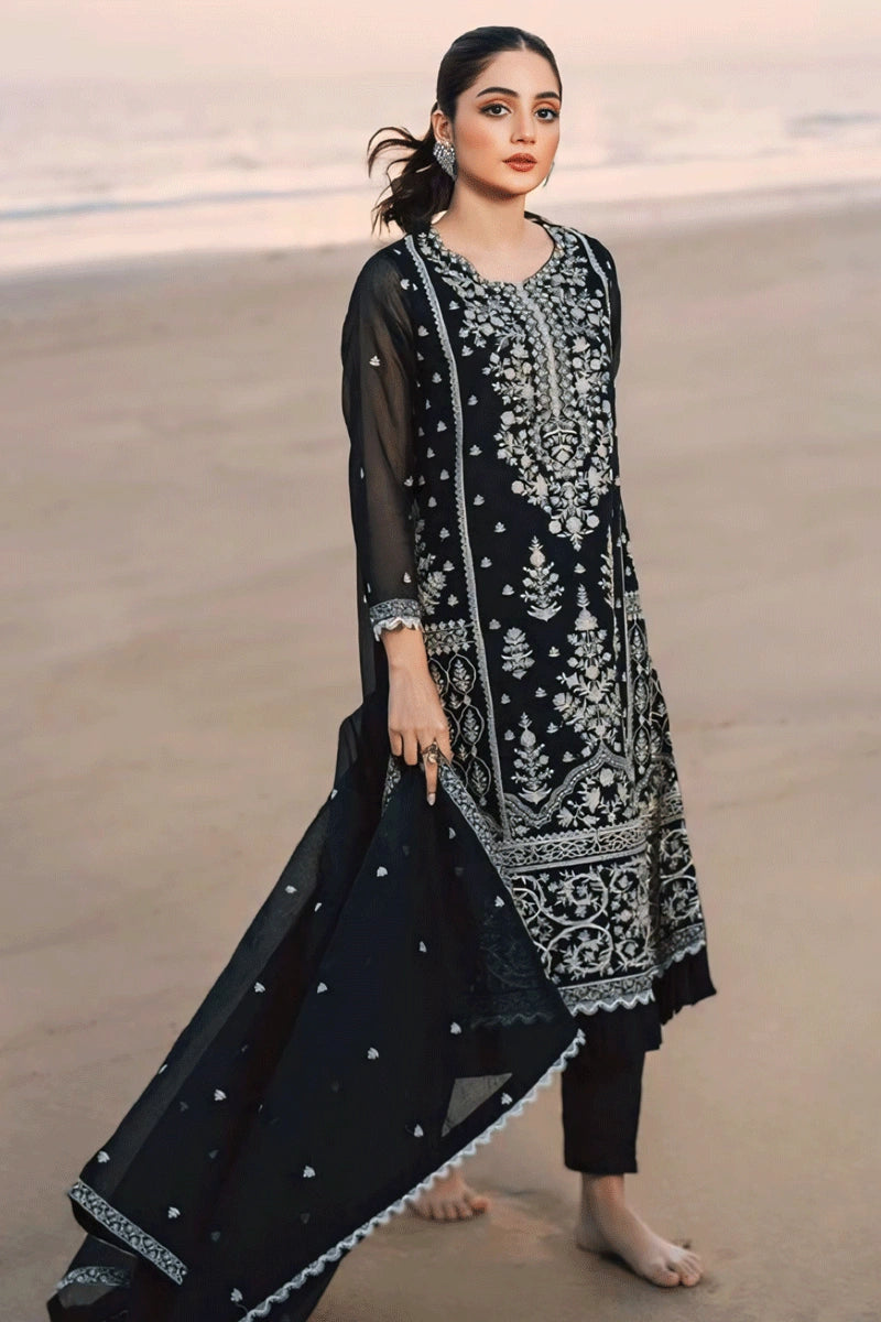 Heavy Embroidery Work Black Color Dress For Sangeet Tunics Fashionable chic