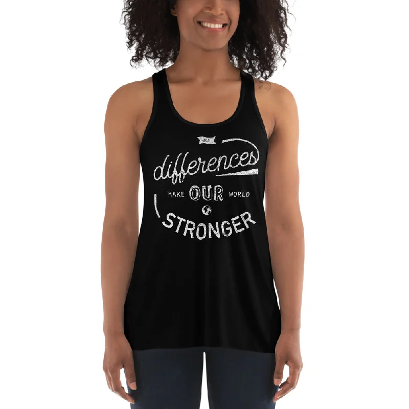 Our Differences Make — Flowy Racerback Tank ivory tank top