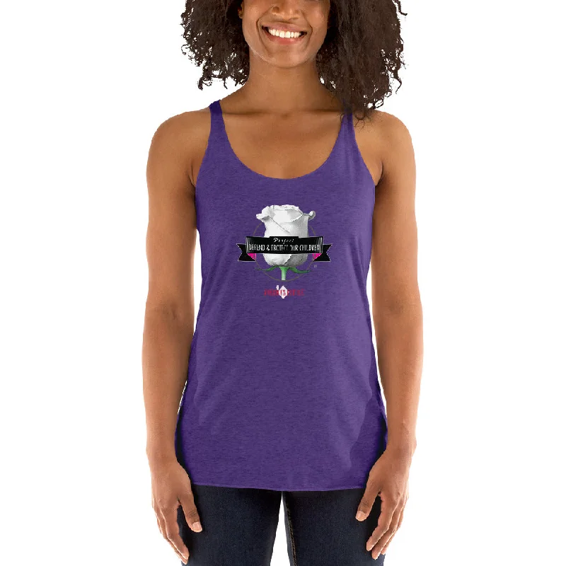 Project Defend & Protect Our Children - Women's Racerback Tank off shoulder tank