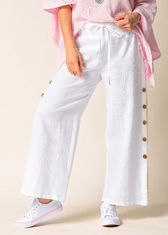 Mileta Linen Pant in Winter White Casual Yoga Pants