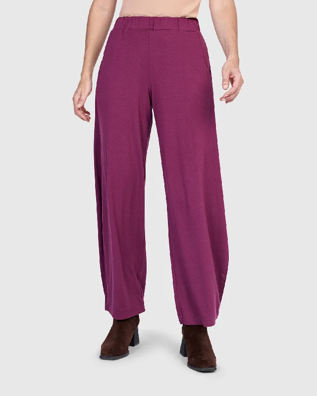 Essential Flow Pants, Sangria Comfortable Wide-Leg Pants