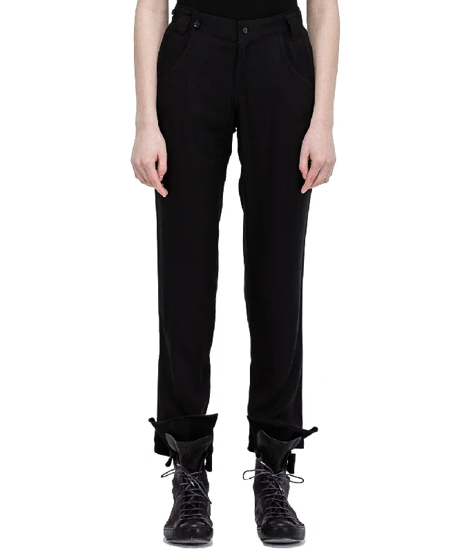 Black Basic Pants Comfortable Denim Pants