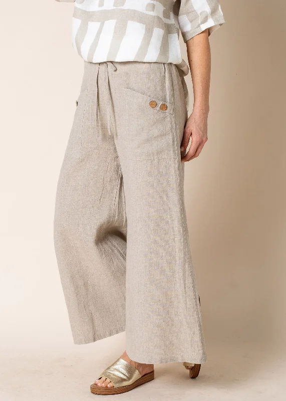 Annalise Linen Pant in Latte Fashionable Jogger Pants