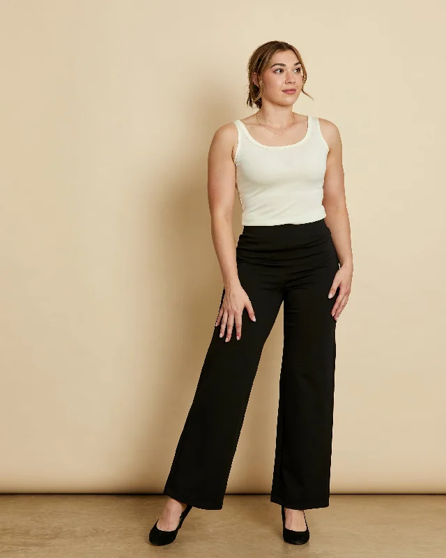 Womens Wide Leg Ponte Pant Formal Dress Pants