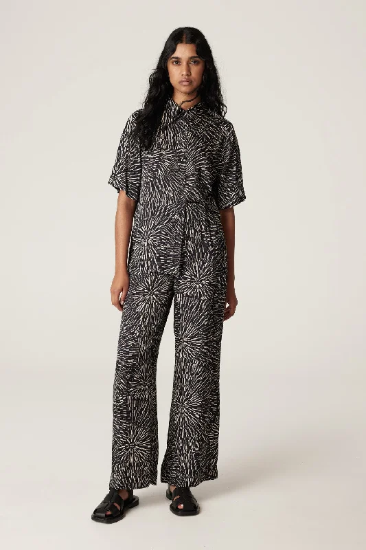 Madie Pant - Kaleidascope Print Elegant Palazzo Trousers