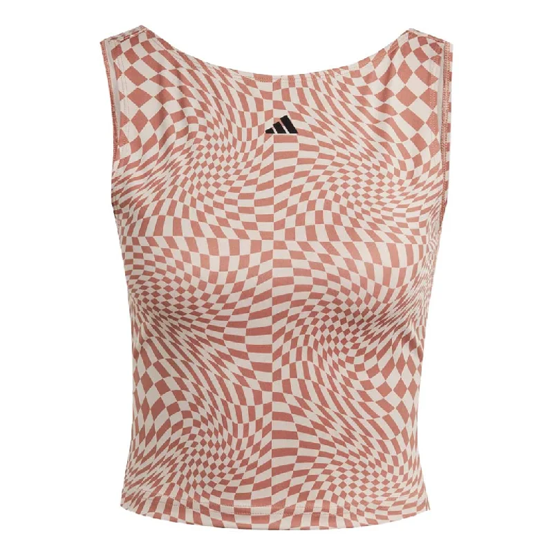 adidas - Women's Print Clash Yoga Tank Top (HY2601) cold shoulder tank