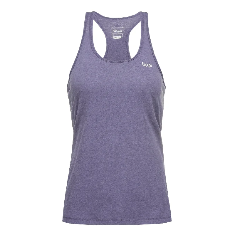 Polera Mujer Summit UV-Stop Tank Melange Azul Lavanda Lippi silver tank top