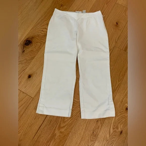 LIZ CLAIBORNE WHITE COTTON STRETCH PANTS SIZE 4 Comfortable Maternity Pants