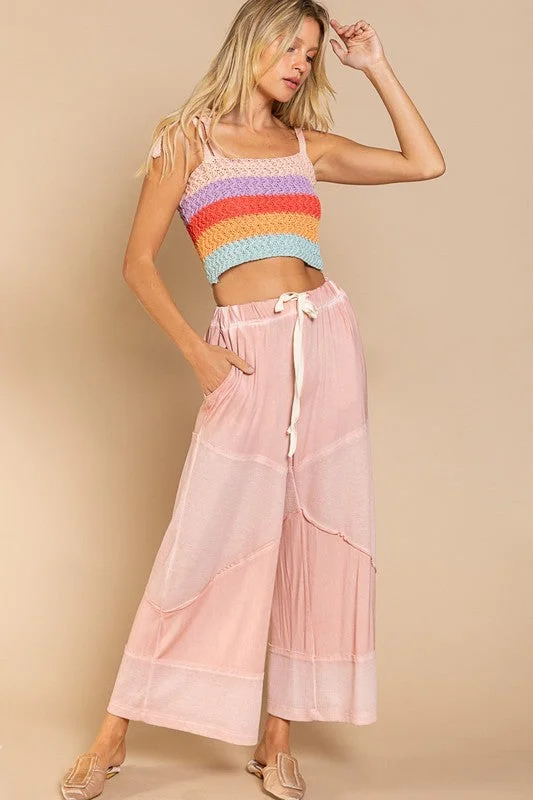 Rainbow Festival Knit Crop Tank Top bold tank top