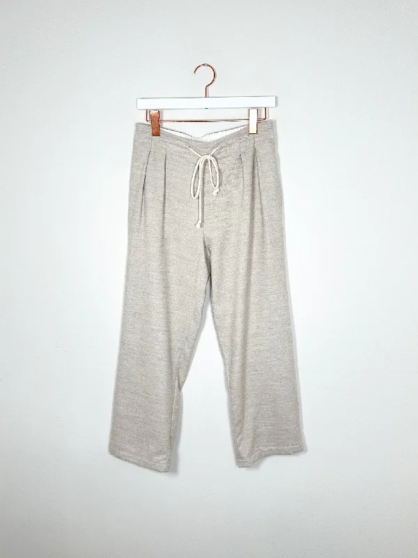 Maria McManus - Cosy Drawstring Pant - Oatmeal Trendy Wide-Leg Pants