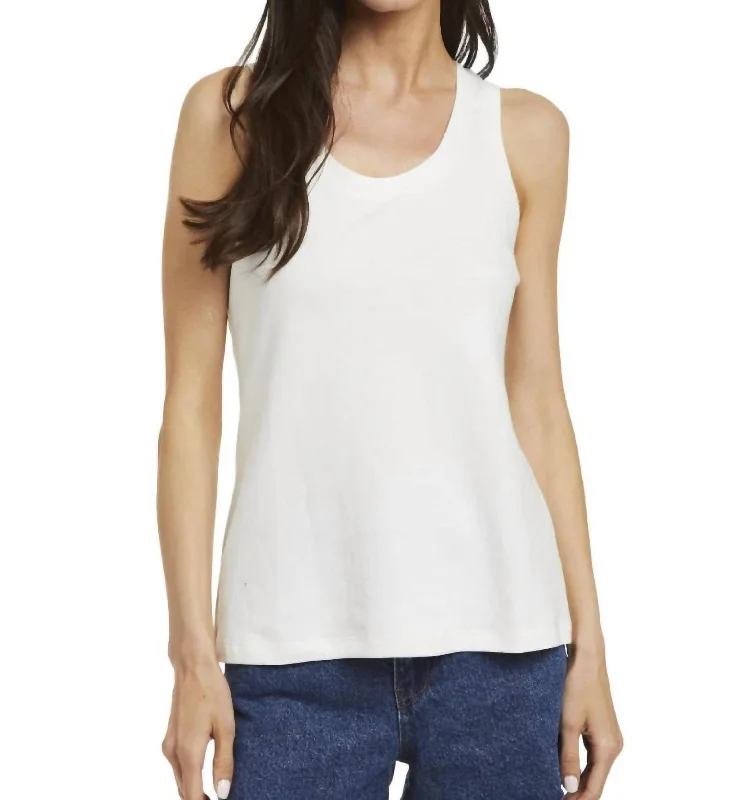 Elle Tank In White cutout tank top