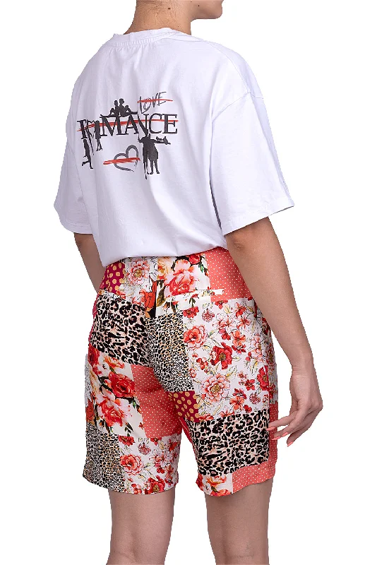 Pants with patchwork print Classic Straight Pants