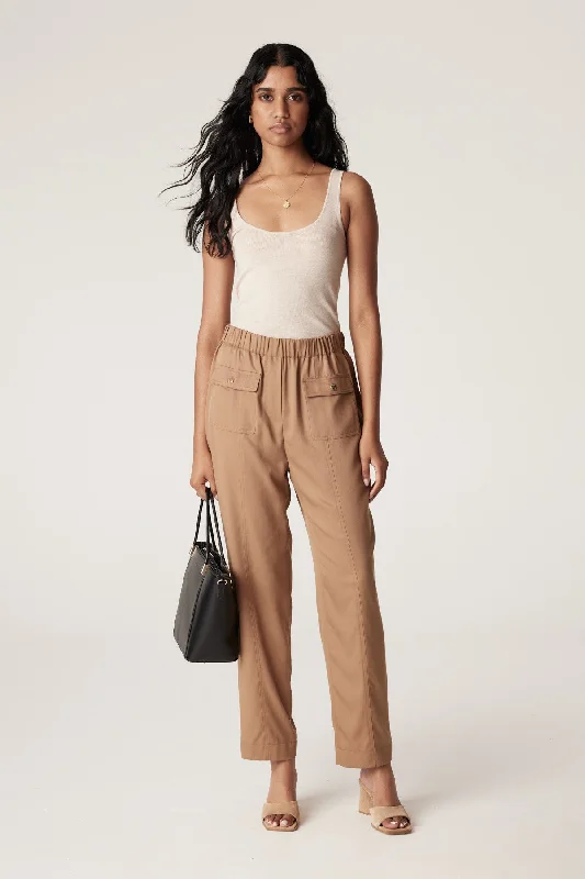 Carmen Tencel Pant - Camel Cozy Jogger Leggings