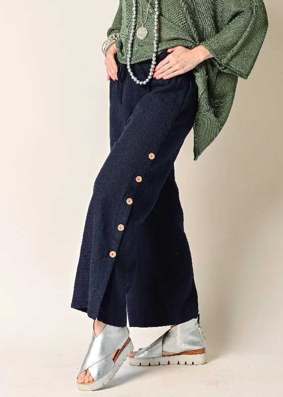 Mileta Linen Pant in Navy Comfy Athletic Pants