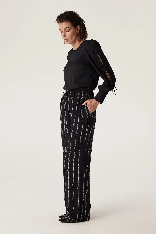 Allegra Stripe Pant - Pulse Print Classic Bootcut Trousers