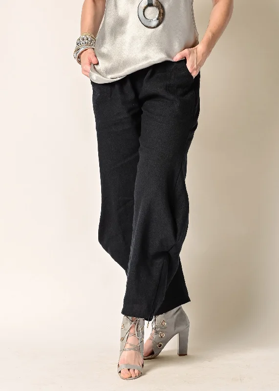 Shyla Linen Pant in Onyx Modern Bootcut Pants