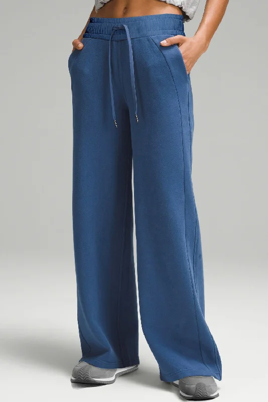 Hazel Blues® |  Drawstring Elastic Waist Straight Leg Pants Chic Wool Trousers