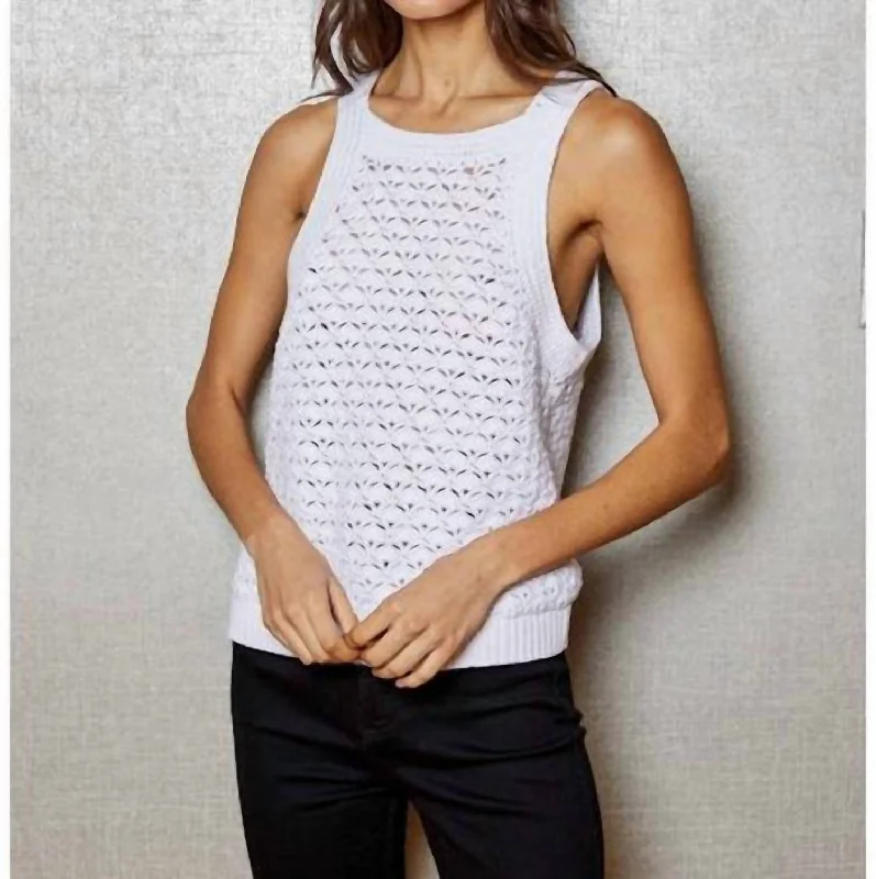 Millie Tank Top In White lace tank top