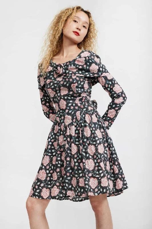 Salt Dress in Black Watercolor Floral Tunics Short Trendy