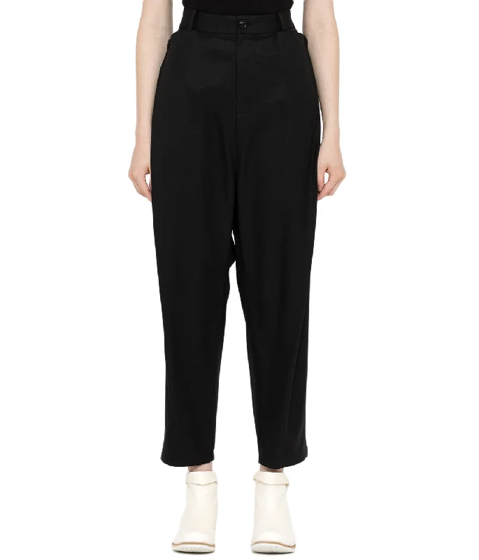 Black Sarouel Pants Formal Stretch Pants