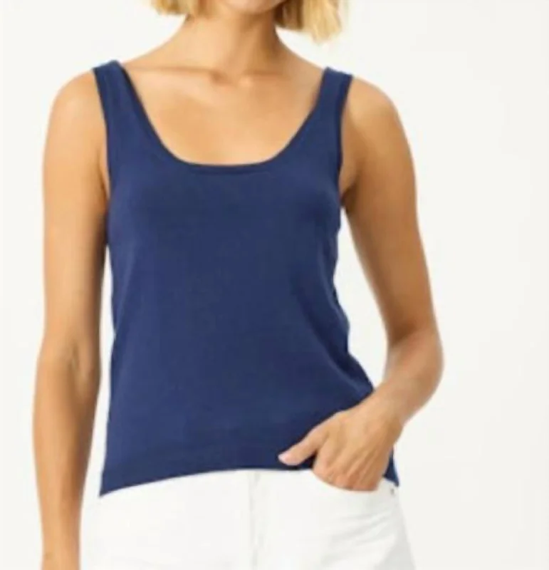 Palmer Tank Top In Navy lavender tank top