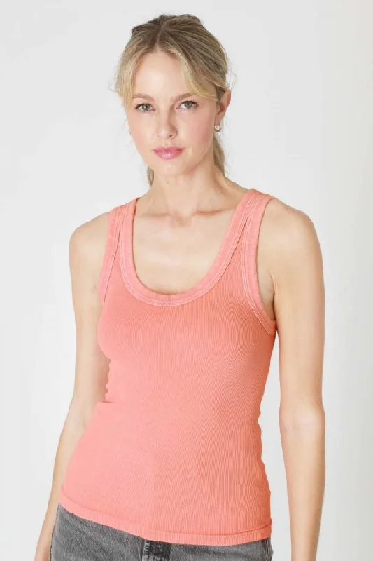 Vintage Ribbed Tank scoop neck tank