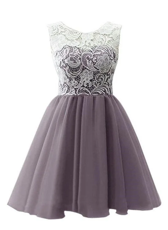 Cute Tulle and Lace Homecoming Dresses, Lovely Short Party Dresses, Formal Dress Tunics Formal black