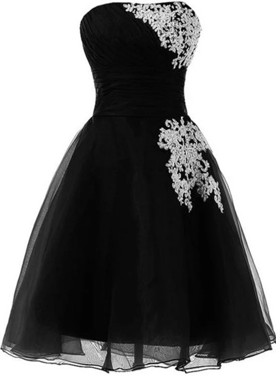 Love Black Short Tulle Party Dress, Black Homecoming Dresses, Short Tulle Dress Tunics Bestseller popular