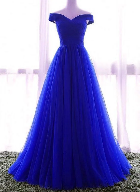 Royal Blue Off Shoulder Sweetheart Long Prom Dress , Blue Party Dresses, Prom Dress Tunics Leisure comfortable