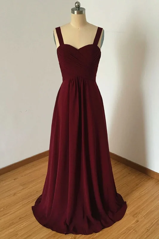 Sweetheart Neck Backless Burgundy Long Prom Dresses, Backless Burgundy Bridesmaid Dresses, Burgundy Formal Evening Dresses Tunics Designer luxury