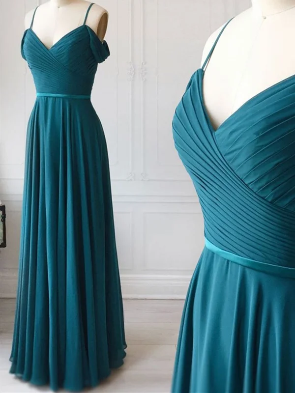 V Neck Off Shoulder Blue Long Prom Dress , Off The Shoulder Blue Bridesmaid Formal Evening Dresses Tunics Chic elegant