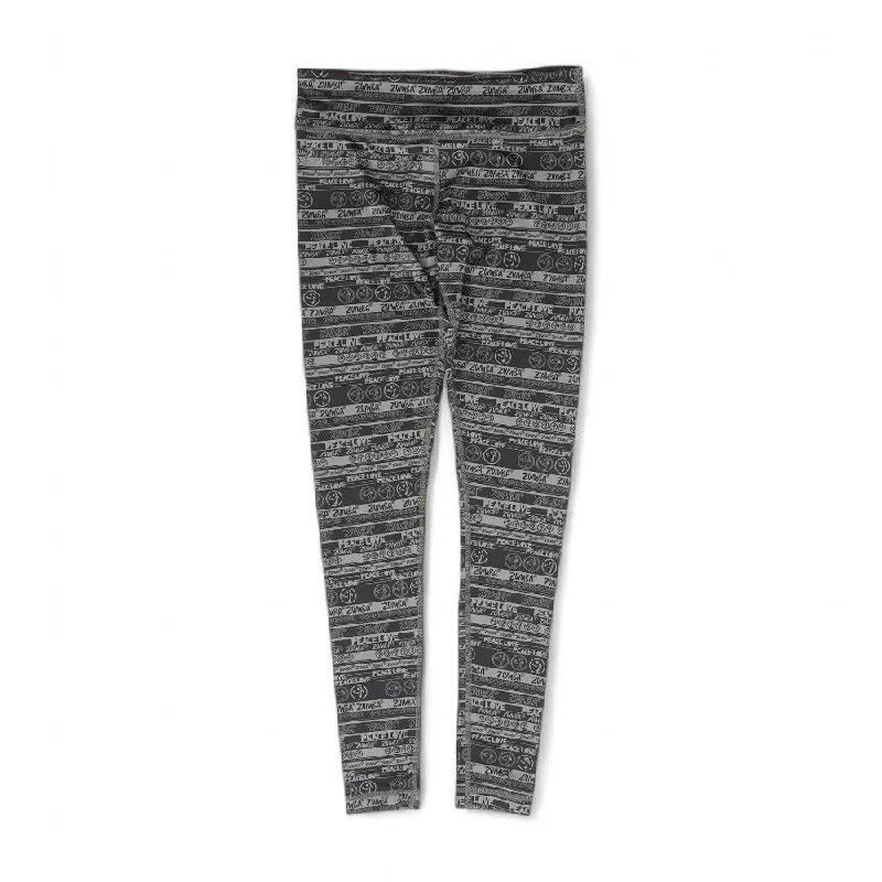 Gray Misc Leggings Chic Printed Yoga Pants