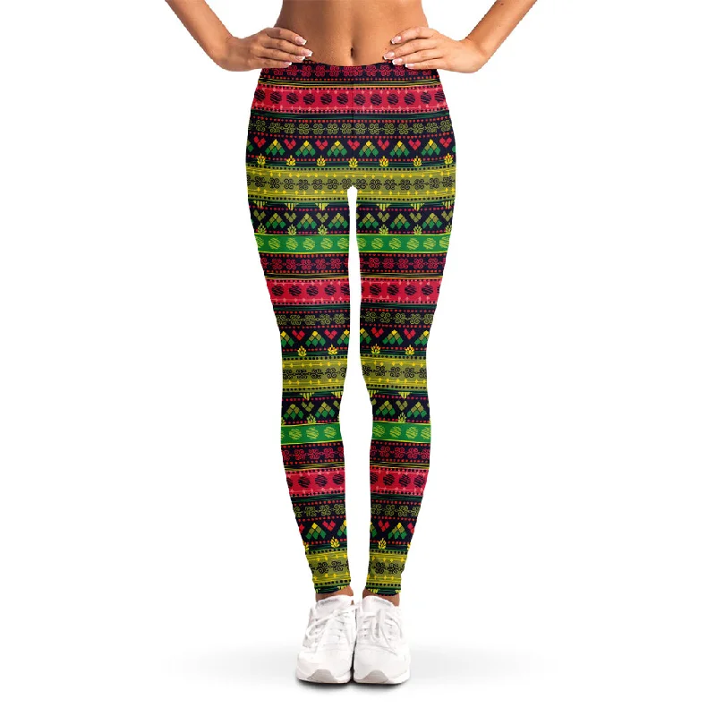 Native Indian Tribal Pattern Print Women's Leggings Comfortable Slip-On Compression Leggings