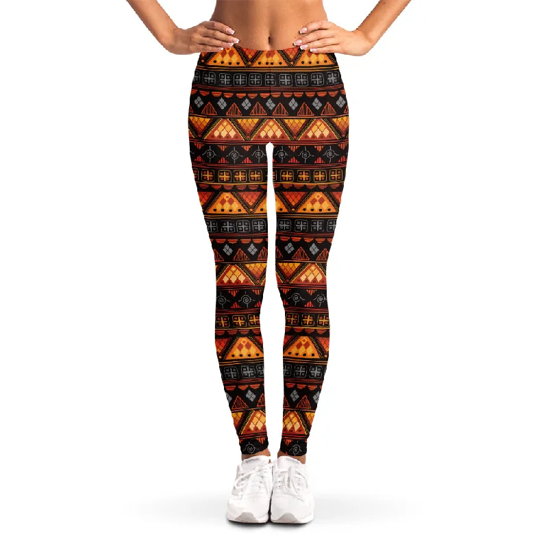 Native Tribal African Pattern Print Women's Leggings Stylish Sporty Performance Leggings