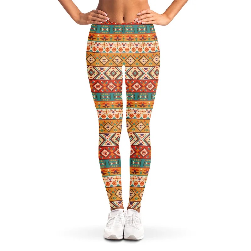 Navajo Native Pattern Print Women's Leggings Cozy Yoga Compression Leggings