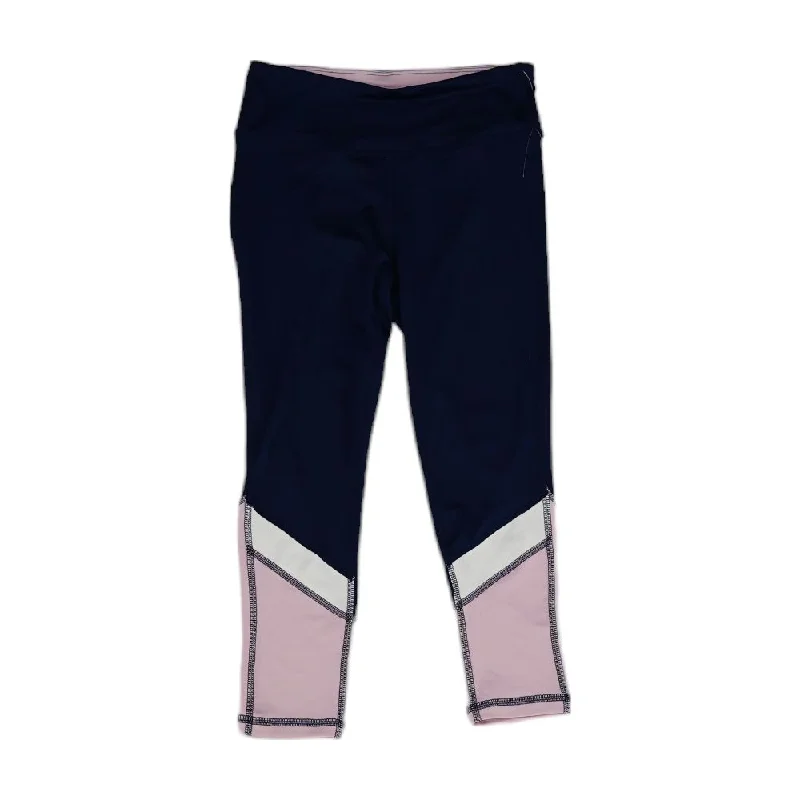 Navy Color Block Leggings Stylish Pockets Active Leggings