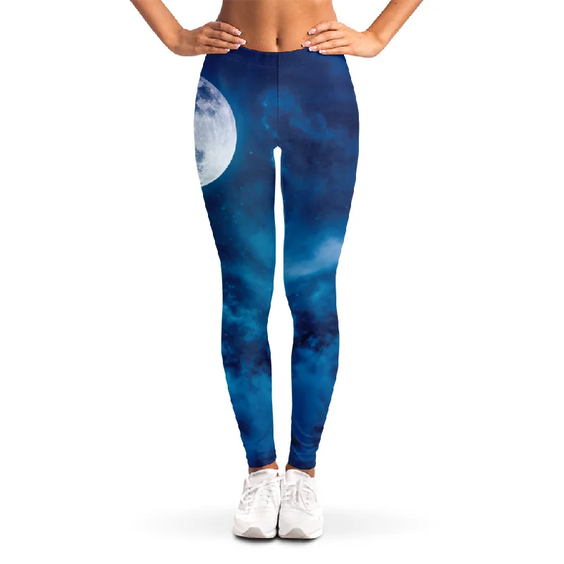 Night Sky And Moonlight Print Women's Leggings Fashionable Tummy Control Leggings