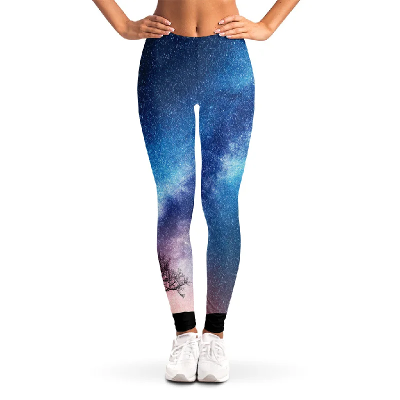 Night Sky Milky Way Print Women's Leggings Comfortable Plus Size Leggings