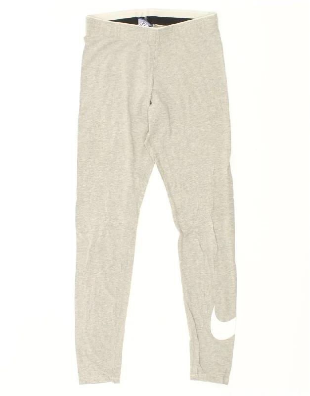 NIKE Womens Graphic Leggings UK 8 Small  Grey Cozy Fashion Leggings