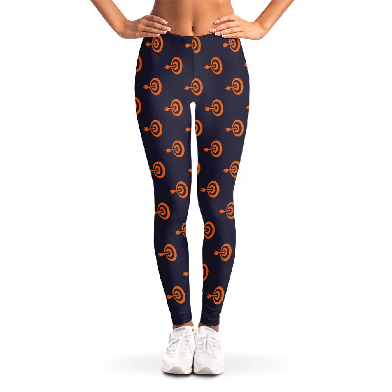 Orange Bullseye Target Pattern Print Women's Leggings Trendy Seamless Fit Leggings