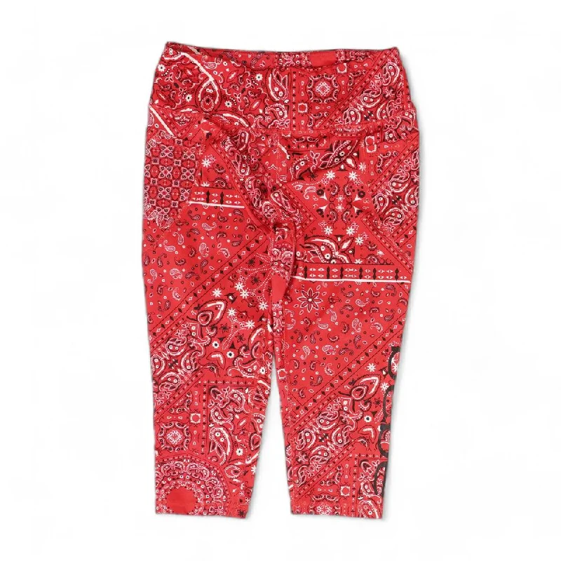 Red Paisley Leggings Comfortable Cold Weather Leggings